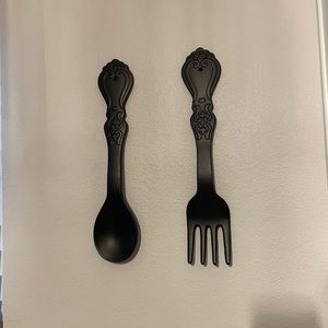 Decorative spoon and fork.